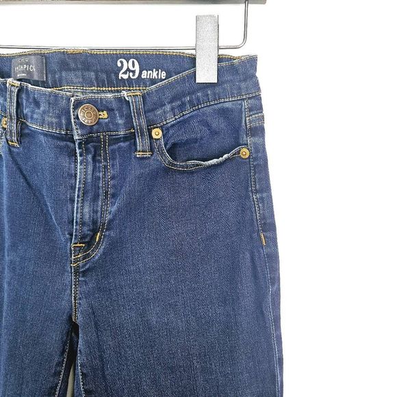 J. CREW High Rise Toothpick Deep Wash Women's Skinny Tapered Ankle Jeans Size 29 - Picture 2 of 7